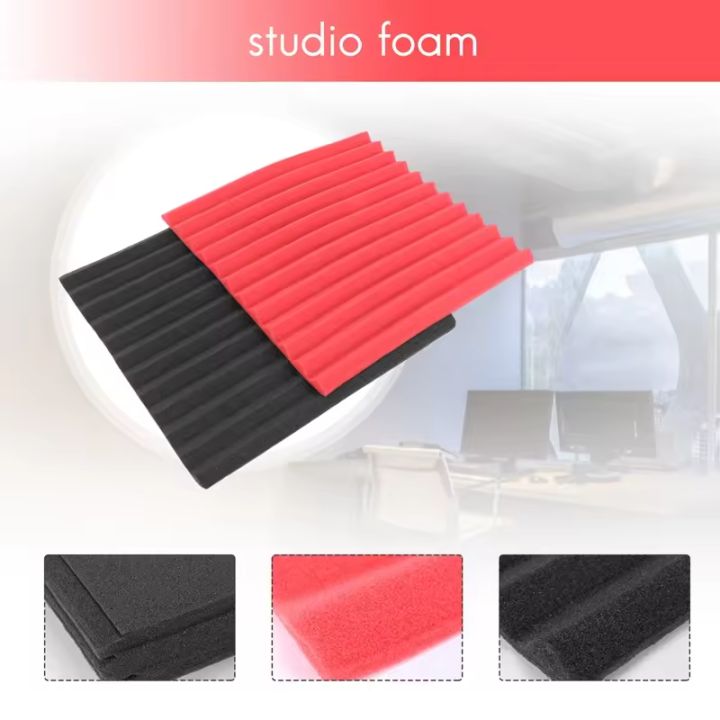 12-pcs-acoustic-panels-soundproofing-foam-acoustic-tiles-studio-foam-sound-wedges-1inch-x-12-inch-x-12-inch