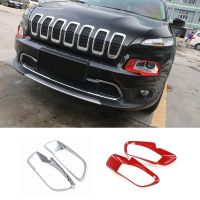 Shineka สติ๊กเกอร์แต่งขอบการตกแต่งคิ้วไฟหน้ารถยนต์ Abs สำหรับ Jeep Cherokee