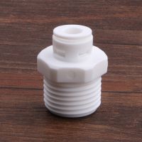 【cw】 10 Pcs Straight Thread Adapter 1/2 quot; Thread Male to 1/4 quot; Push to Tube Quick Connector RO Water Purifier Accessories B03E ！