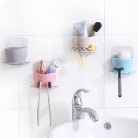 Toothbrush Holder Accessories Suction Cup Household Bathroom Wall Mount Storage Rack Organization Tool Sundries Shelf