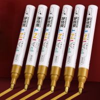 2mm Bold Gold-plated Touch-up Paint Pen Set Large-capacity Oily Waterproof Wedding Signature Stroke Marker Pen Art Supplies