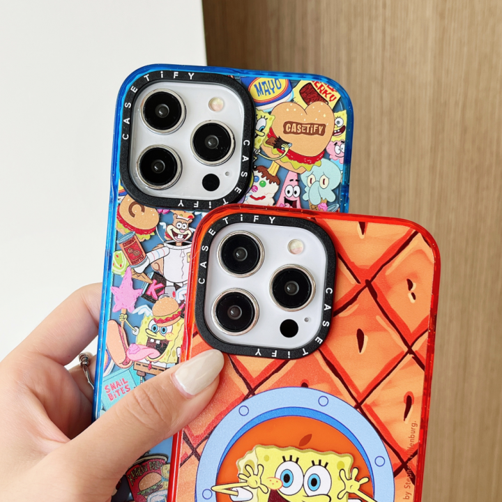 เคสเคสลายกากเพชรสำหรับ-iphone-14-ins-สำหรับ-iphone-11-12-13-14-pro-max-รูปการ์ตูนฟองน้ำน่ารักฝาครอบเคสป้องกันโทรศัพท์ปลอกซิลิโคนนิ่ม