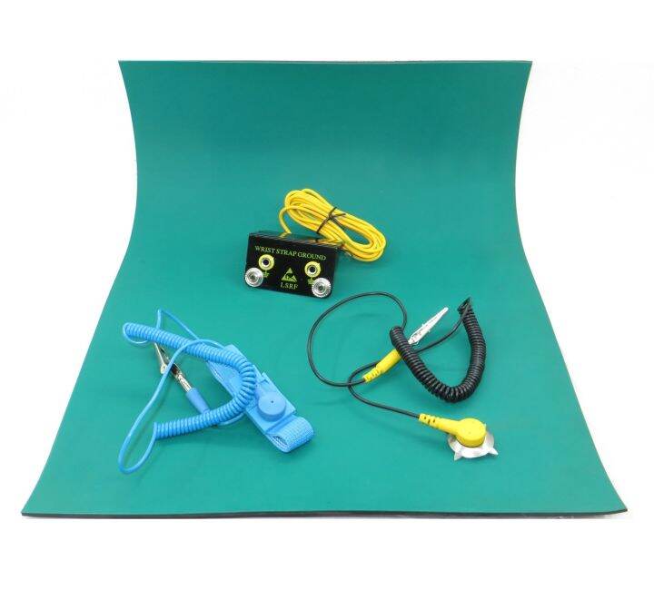 30x40cm Green Desktop Anti Static ESD Grounding Mat + Cord + Wrist