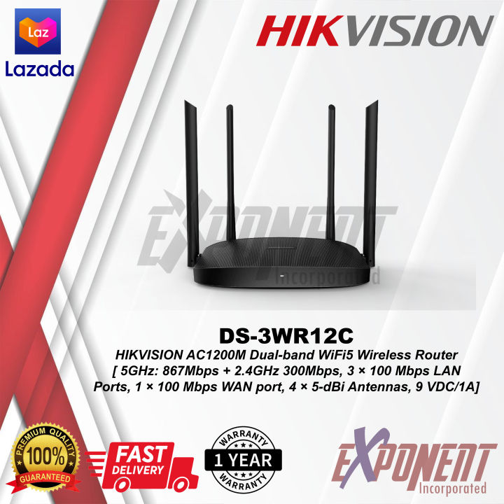 DS-3WR12C - HIKVISION AC1200M Dual-band WiFi5 Wireless Router | Lazada PH