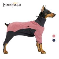 Benepaw Warm Fleece Dog Jacket Turtleneck Adjustable Buckle Cold Weather Pet Coat Elastic Puppy Clothes For Medium Large Dogs