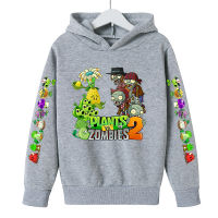 Plants Vs Zombies เสื้อฮู้ดเด็กชายเด็กหญิงเกมการ์ตูนเสื้อกันหนาวผ้าฝ้ายมีฮู้ดแขนยาวเสื้อสวมหัวสำหรับฤดูใบไม้ผลิฤดูใบไม้ร่วงเสื้อผ้าเด็ก