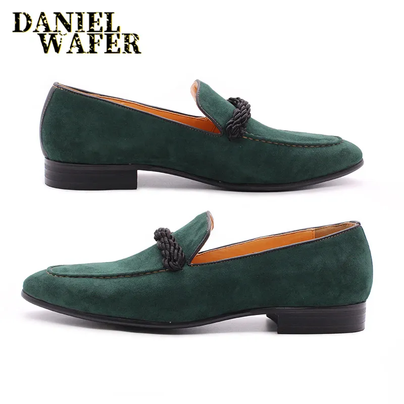 green slip on shoes