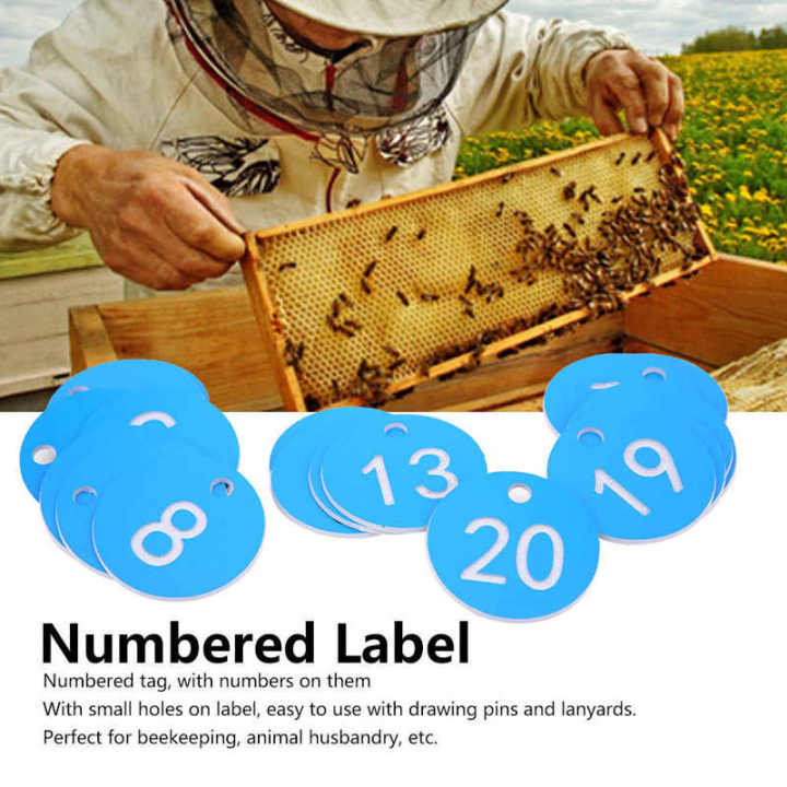 ป้ายแขวนหมายเลขสำหรับเลี้ยงผึ้งอุปกรณ์เพาะพันธุ์ปศุสัตว์ฟาร์ม