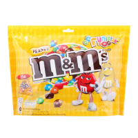 M&amp;Ms Peanut Fun Size เอ็มแอนด์เอ็ม พีนัท ฟันไซส์ ช็อกโกแลตนมไส้ถั่วลิสงเคลือบน้ำตาลสีต่างๆ 175.5 กรัม (13.5กรัม x 13 ซอง)