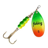 3.9g Spinner Baits Hooks 15g 7.4g 4.6g [hot]FISH Treble Pike Fishing Spoon Baits Lures Metal Rotating KING Spinners Lure With 10.8g