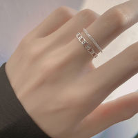 Simple Link Chain Shaped Rings For Women Adjustable Ring Jewelry Accessories Gift Zircon Studded Chain Ring womens fashion Simple Stacking