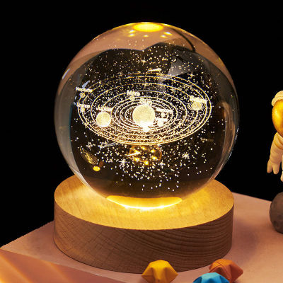 6cm 8cm 3D Crystal Galaxy Ball Astronaut LED Night Light Kids Birthday Gift Valentines Day Bedroom Decor Projectors Night Lamp