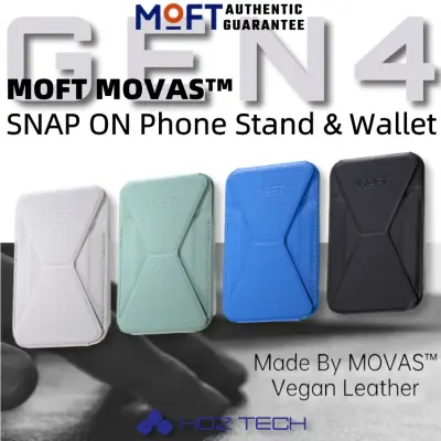MOFT Snap on Phone Stand กระเป๋าสตางค์ MOVAS™ ติดแม่เหล็กติดโทรศัพท์ขาตั้งและกระเป๋าสตางค์รุ่น4th เสริมแรงแม่เหล็กที่วางโทรศัพท์ด้วยช่องเสียบบัตร