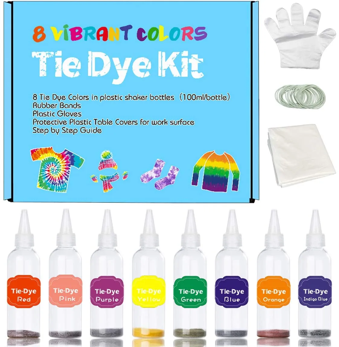 Tie Dye Kit 8 Colors Shirt Fabric Paints For Clothes Dress Homemade Diy Patterns Vibrant Set Family Friends Group Party Activity Lazada Ph