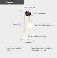 Modern Wall Lamp Glass Ball Led G9 Bedside Study Lighting Luminaire Dining Mounted Bedroom Round Gold Iron AC90-260V Decor Light