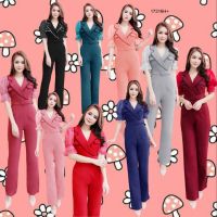 ME17316 Jumpsuit จั้มสูท ขายาว คอปก แต่งริบบิ้นหยัก ทรงแขนพองผ้าแก้ว เข็มขัดปั้ม งานสุดหรู ทรงเข้ารูปสวย งานน่ารักๆดีไซน์เก๋ คอล​ใหม่ ใส่ออกงานสวยตัวเดียวจบ ใส่ออกมาสวย งานขายดีสุดๆ ตัวนี้แม่ค้าแนะนำ พลาดไม่ได้เลยจ้า