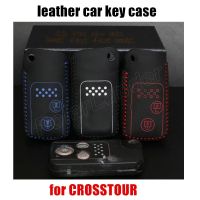 ♨ Only Red factoty price car key case fit for HONDA FIT CRV CROSSTOUR car key case sewing Hand car styling genuine quality leather