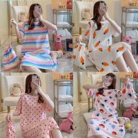 COD DSFDGDFFGHH Girls pajamas Lingerie Cotton Pajamas Nightwear Sleepwear Casual dress 【M-2XL】