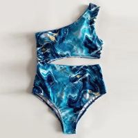 Yofans==》Ladies y Star Print One-shoulder Bikini Swimsuit