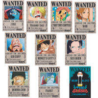 Fancy【Ready Stock】ONE PIECE New Straw Hat Group Wanted Poster Set (10Pcs) HD Waterproof Rip-Place Wallpaper สติ๊กเกอร์ติดผนังภาพวาดตกแต่ง