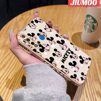 เคส JIUMOO สำหรับ Huawei Nova 5i P20 Lite 2019เคสการ์ตูนแฟชั่นใหม่มิกกี้น่ารักด้านข้างเคลือบเคสมือถือขอบสี่เหลี่ยมซิลิโคนกันกระแทกฝาปิดเลนส์เต็มรูปแบบเคสนิ่มป้องกันกล้อง