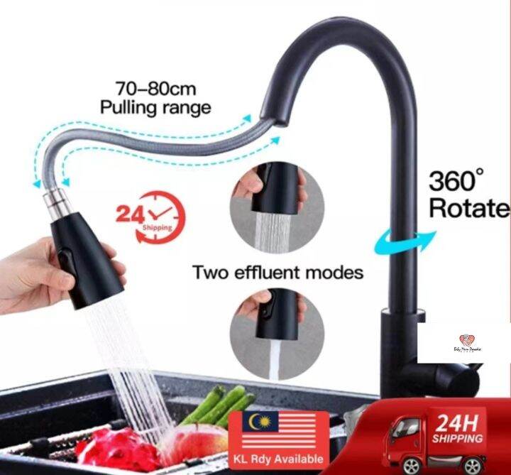 🇲🇾💖ReadyStock Malaysia💖🇲🇾 Faucet Kitchen Basin Tap 360°Swivel Pull Out
