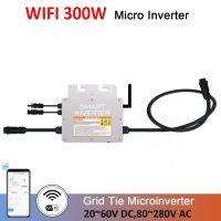 300W Grid Tie Solar Inverter 20-60V DC AC 120/240V Auto Pure Sine Wave MPPT Microinverter for PV Solar Panel Converter WIFI 2023