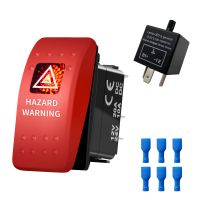 12V 20A Red Led HAZARD WARNING Rocker Switch Light Illumination Adjustable Flasher Relay Blinker Car Accessories Replace