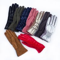 Winter Fashion Down Cotton Women Gloves Lady Driving Touch Screen Student Outdoor Riding Full Finger Thicken Warm Mittens T237