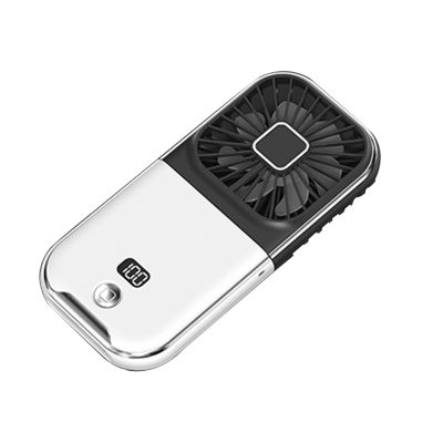 1 Piece Mini Portable Outdoor Handheld Fan USB Rechargeable 180° Folding Wireless Desktop Fan White&amp;Black
