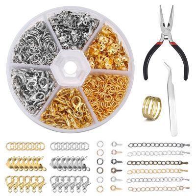 【CW】 1Box Jewelry Making Kits Clasp Rings Pins Sets Necklace Findings