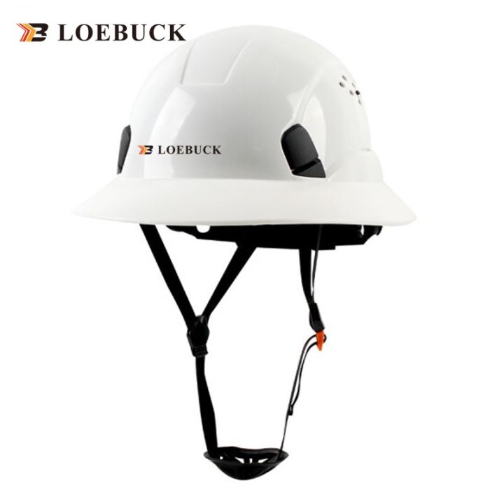 loebuck-หมวกนิรภัย-topi-kagelamatan-ระบายอากาศรับผิดชอบในการป้องกันอุบัติเหตุทางอากาศ-abs-หมวกนิรภัยวิศวกรรม-d95-หมวกสีขาว