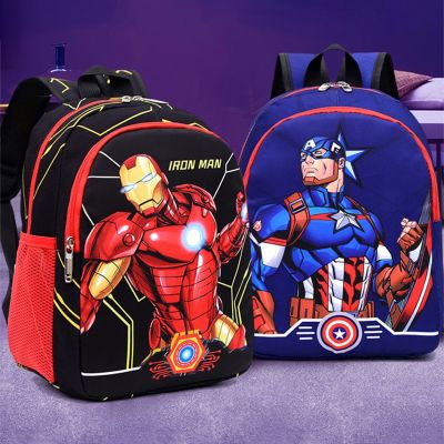 Disney Anime Spider Man Backpack Children Cartoon Captain America Kindergarten School Bag For Boys Anit-Lost Infantil Gift