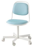 ÖRFJÄLL Childrens desk chair, white/Vissle blue/green (เออร์ฟแยล เก้าอี้เด็ก, ขาว/วิสเล่ น้ำเงิน/เขียว)