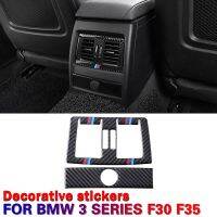 Fit For BMW 3Series F30 F35 2013-2015 GT F34 2013-2017 Rear Seat Air Vent Panel Trim Back Outlet Real Carbon Fiber Sticker Cover