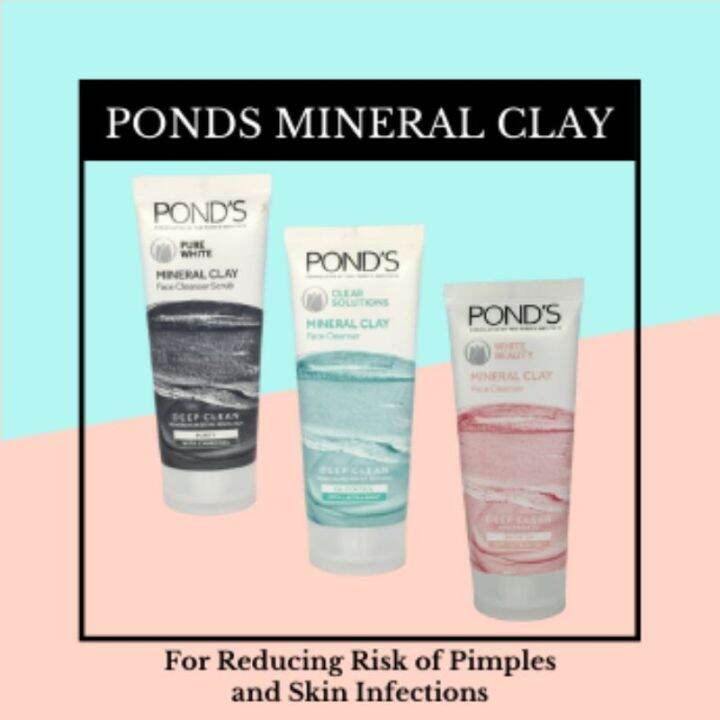 PONDS Pure White Mineral Clay Face Cleanser Scrub 90g Lazada PH