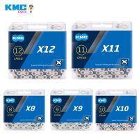 โซ่จักรยาน KMC X8 X9 X11 X10 X12 MTB โซ่จักรยาน8 9 10 11 12ความเร็วจักรยานเสือหมอบจักรยานเสือภูเขาปัจจุบันสำหรับชิ้นส่วนจักรยาน Shimano