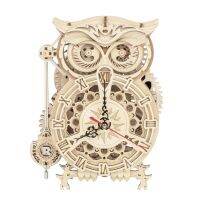 ROKR 3D Wooden Puzzle Owl Clock Model Building Kit Toys For Children Kids Boys LK503