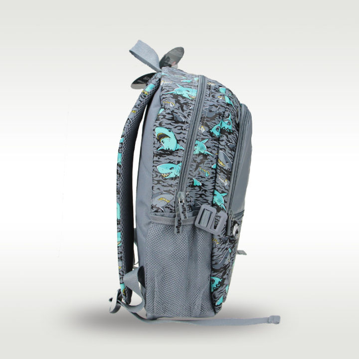 austria-smiggle-กระเป๋าเป้สะพายหลังสำหรับเด็กกระเป๋านักเรียนของแท้-กระเป๋าเป้สะพายหลังสีเทากรามอุปกรณ์การเรียนสุดเท่อายุ7-12ปี16นิ้ว