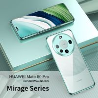 สำหรับ Huawei Mate 60 Pro เคสใสป้องกันกล้องฮาร์ดพีซีกันกระแทกเคสกรอบชุบสำหรับ Huawei Mate 60