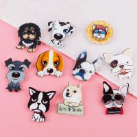 Cartoon Colorful Multi Dog Zinc Acrylic Pin Brooch Ladies Lover Collar Backpack Lapels Needle Animal Badge Jewelry