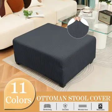Stretch Stool Cover Rectangular Chair Seat Cover Washable Cushion Slipcover