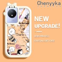 เคส Chenyyka สำหรับ VIVO Y02 Y02A Y11 2023เคสการ์ตูนสนูปี้สีสันสดใสน่ารักสัตว์ประหลาดน้อยเลนส์กล้องถ่ายรูปเคสโทรศัพท์ป้องกันความคิดสร้างสรรค์โปร่งใสนุ่มปลอกซิลิโคนกันกระแทกแบบใส