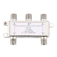 P82F 5-2400Mhz ตัวรับสัญญาณดิจิตอลโคเอ๊กซ์4ช่องสัญญาณที่แยกสายไฟตัวจ่ายสัญญาณดาวเทียม/เสาอากาศทีวี4ช่องสัญญาณสำหรับ Satv/catv