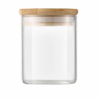 【LZ】۞✷  1 pçs tanque de armazenamento recipiente de alimentos de bambu coberto alta borosilicato alimentos selados tanque de vidro cozinha diversos organizador de grãos