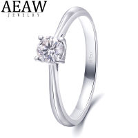 GIGAJEWE 0.3ct 4mm Round Cut EF VVS1 Moissanite 925 Silver Ring Diamond Test Passed Fashion Girlfriend Women Christmas Gift