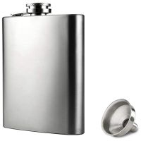Hip Flask with Funnel, 4 Oz Stainless Steel Whiskey Flask 100% Leak Proof, Portable Pocket Hip Flask for Liquor for Men