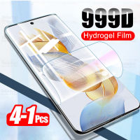 4-1ชิ้นฟิล์มไฮโดรเจลโค้งแบบเต็มสำหรับ Honor 90 X50i 5G ปกป้องหน้าจอ AN00ไม่ใช่กระจก Honor90 Lite 90 Lite 6.7 ฟิล์มนิ่ม