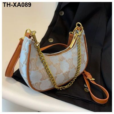 French small bag 2022 summer new jacquard embroidery inclined chain shoulder bag fashion joker alar package