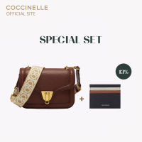 [SET] COCCINELLE Crossbody bag MARVIN TWIST SPECIAL EDITION 150401 CARRUBA กระเป๋าสะพายผู้หญิง + COCCINELLE METALLIC JACQUARD Document Holder 129501 กระเป๋าใส่การ์ด